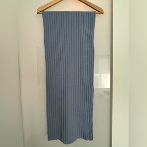J Crew Ribbed Knit Scarf in Dusty Blue